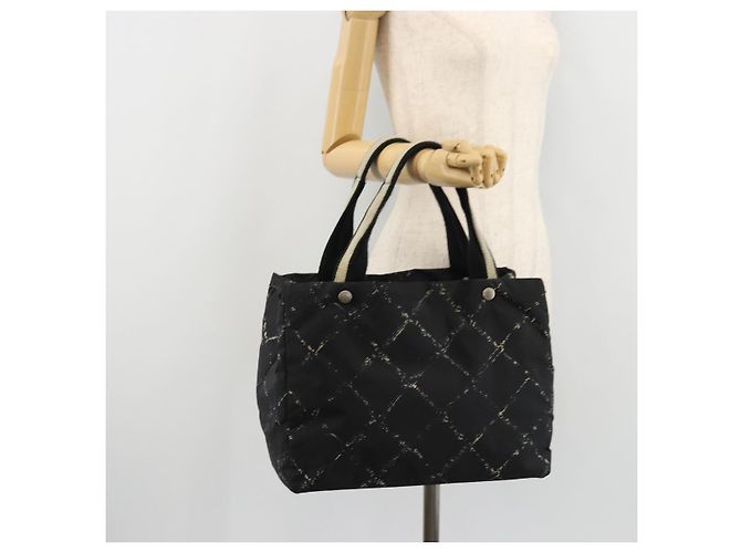 CHANEL Nuova Borsa da Viaggio in Nylon Nera CC Auth 175651A Nero - vista 23