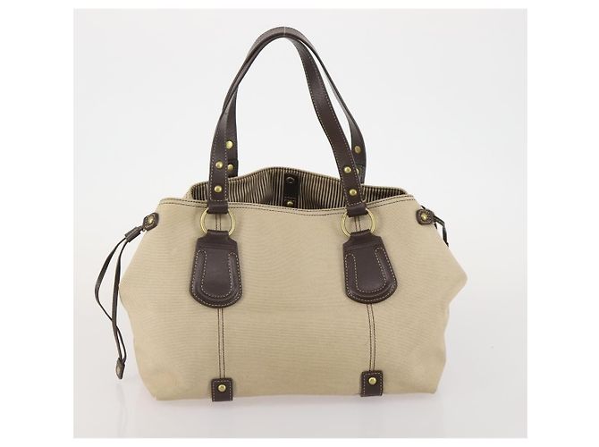 Borsa a mano Burberrys in tela e pelle 2 pezzi marrone beige Auth BA11996 - vista 11