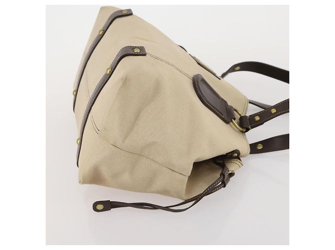 Borsa a mano Burberrys in tela e pelle 2 pezzi marrone beige Auth BA11996 - vista 12