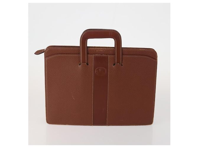 Borsa a mano Burberrys in tela e pelle 2 pezzi marrone beige Auth BA11996 - vista 2