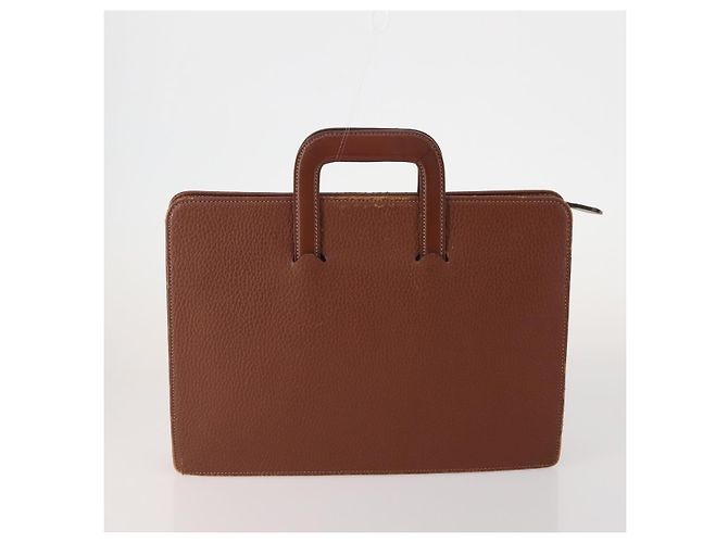 Borsa a mano Burberrys in tela e pelle 2 pezzi marrone beige Auth BA11996 - vista 3