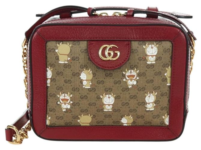 Borsa di collaborazione GUCCI Micro GG Supreme Doraemon in PVC beige 655596 Auth YKZ1361M D'oro - vista 13