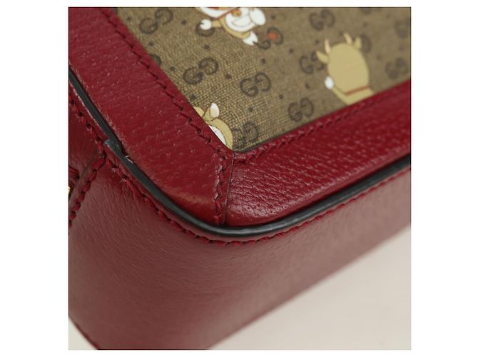 Borsa di collaborazione GUCCI Micro GG Supreme Doraemon in PVC beige 655596 Auth YKZ1361M D'oro - vista 14
