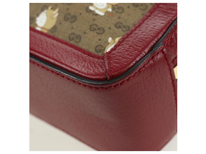 Borsa di collaborazione GUCCI Micro GG Supreme Doraemon in PVC beige 655596 Auth YKZ1361M D'oro - vista 15
