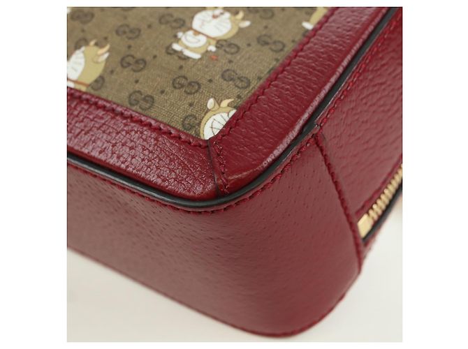 Borsa di collaborazione GUCCI Micro GG Supreme Doraemon in PVC beige 655596 Auth YKZ1361M D'oro - vista 17