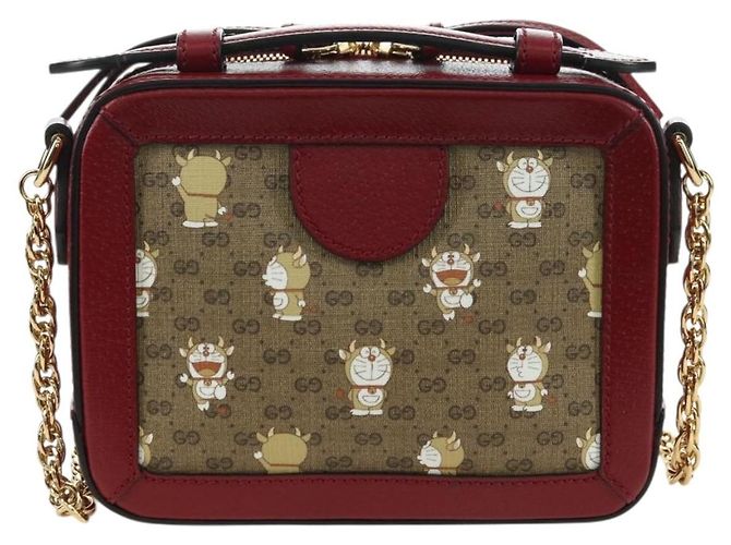Borsa di collaborazione GUCCI Micro GG Supreme Doraemon in PVC beige 655596 Auth YKZ1361M D'oro - vista 2