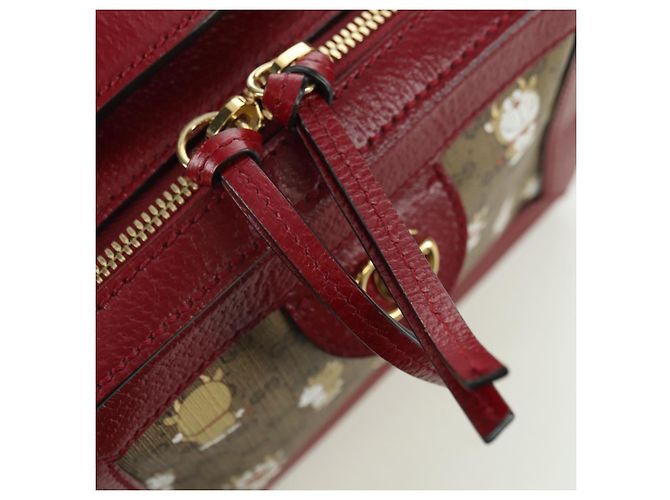 Borsa di collaborazione GUCCI Micro GG Supreme Doraemon in PVC beige 655596 Auth YKZ1361M D'oro - vista 21