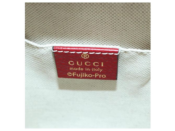 Borsa di collaborazione GUCCI Micro GG Supreme Doraemon in PVC beige 655596 Auth YKZ1361M D'oro - vista 22