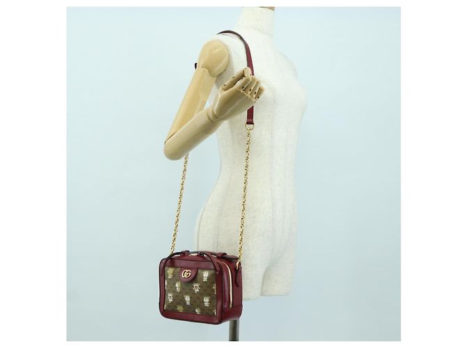 Borsa di collaborazione GUCCI Micro GG Supreme Doraemon in PVC beige 655596 Auth YKZ1361M D'oro - vista 26
