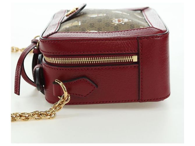 Borsa di collaborazione GUCCI Micro GG Supreme Doraemon in PVC beige 655596 Auth YKZ1361M D'oro - vista 3