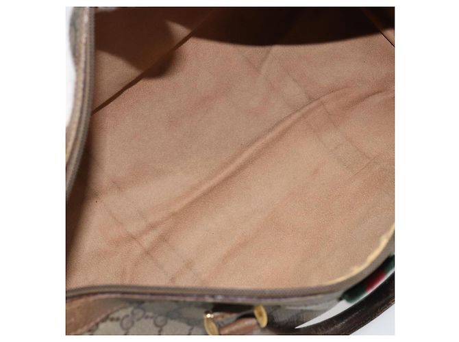 Borsa Sherry Line GG Supreme Web di GUCCI in PVC beige e oro 39 02 007 Auth BA12075 D'oro - vista 11