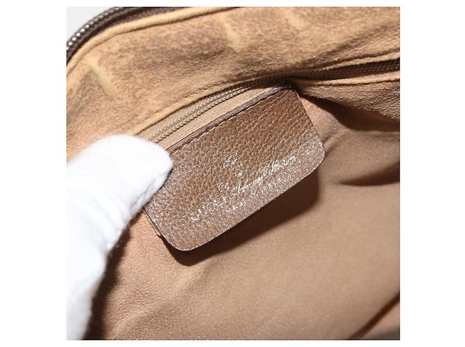 Borsa Sherry Line GG Supreme Web di GUCCI in PVC beige e oro 39 02 007 Auth BA12075 D'oro - vista 18