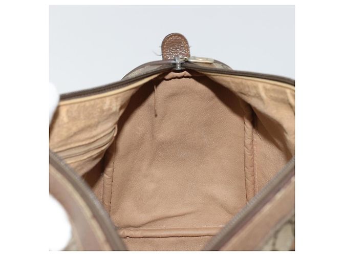Borsa Sherry Line GG Supreme Web di GUCCI in PVC beige e oro 39 02 007 Auth BA12075 D'oro - vista 19