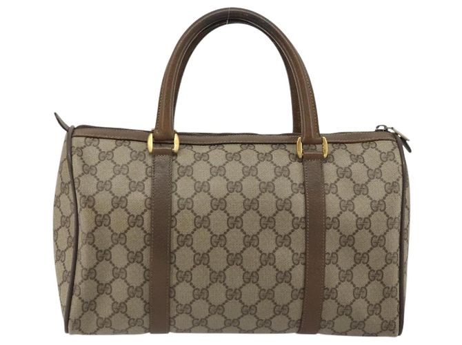 Borsa Sherry Line GG Supreme Web di GUCCI in PVC beige e oro 39 02 007 Auth BA12075 D'oro - vista 2