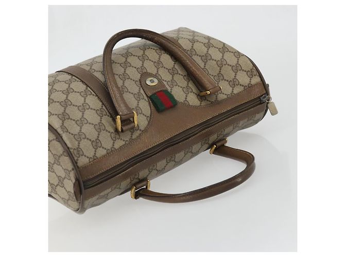 Borsa Sherry Line GG Supreme Web di GUCCI in PVC beige e oro 39 02 007 Auth BA12075 D'oro - vista 6