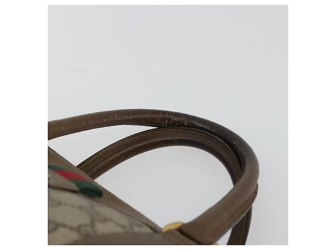 Borsa Sherry Line GG Supreme Web di GUCCI in PVC beige e oro 39 02 007 Auth BA12075 D'oro - vista 8