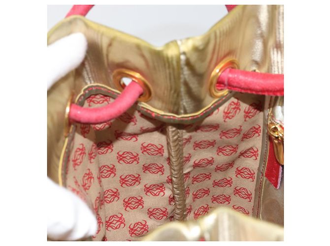 Borsa a Spalla LOEWE PVC Tela Oro Auth YKZ1213A D'oro - vista 18