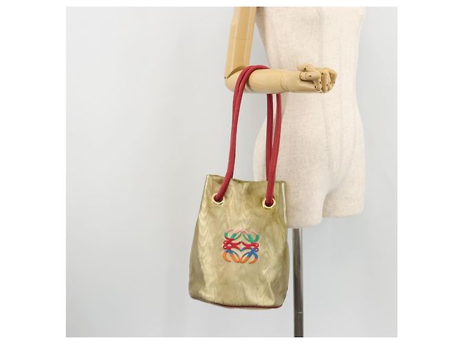 Borsa a Spalla LOEWE PVC Tela Oro Auth YKZ1213A D'oro - vista 20