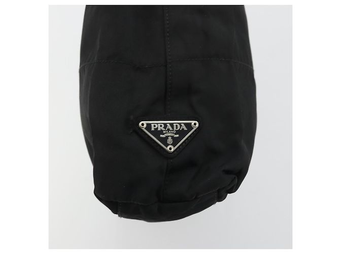 PRADA Borsa Tote in Catena di Plastica Nylon Nera Argento Auth 175266 Nero - vista 10