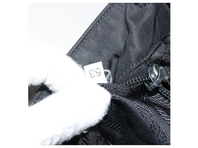 PRADA Borsa Tote in Catena di Plastica Nylon Nera Argento Auth 175266 Nero - vista 12
