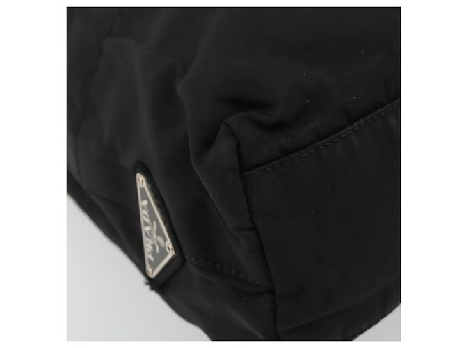 PRADA Borsa Tote in Catena di Plastica Nylon Nera Argento Auth 175266 Nero - vista 15
