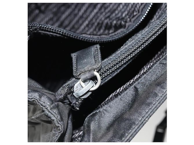 PRADA Borsa Tote in Catena di Plastica Nylon Nera Argento Auth 175266 Nero - vista 22