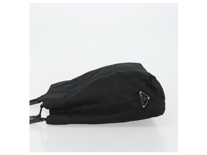 PRADA Borsa Tote in Catena di Plastica Nylon Nera Argento Auth 175266 Nero - vista 4