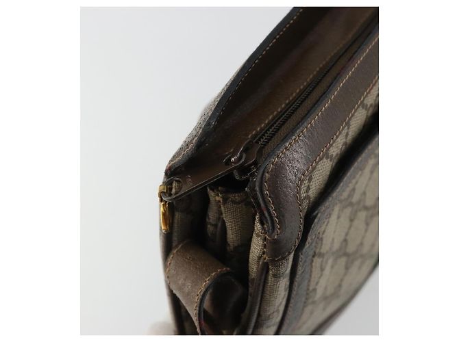 Gucci Bolso GG Supreme Web Sherry Line PVC Beige Oro 14 02 013 Auth 176608 Dorado - vista 10