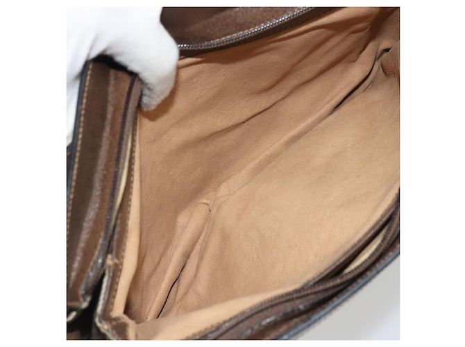 Gucci Bolso GG Supreme Web Sherry Line PVC Beige Oro 14 02 013 Auth 176608 Dorado - vista 11