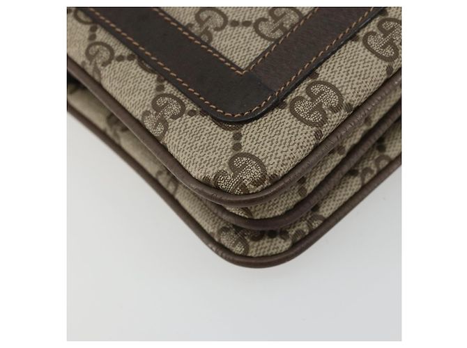 Gucci Bolso GG Supreme Web Sherry Line PVC Beige Oro 14 02 013 Auth 176608 Dorado - vista 14