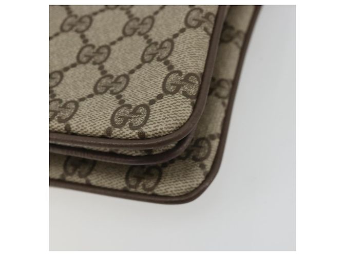 Gucci Bolso GG Supreme Web Sherry Line PVC Beige Oro 14 02 013 Auth 176608 Dorado - vista 15