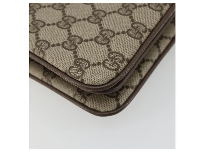Gucci Bolso GG Supreme Web Sherry Line PVC Beige Oro 14 02 013 Auth 176608 Dorado - vista 16