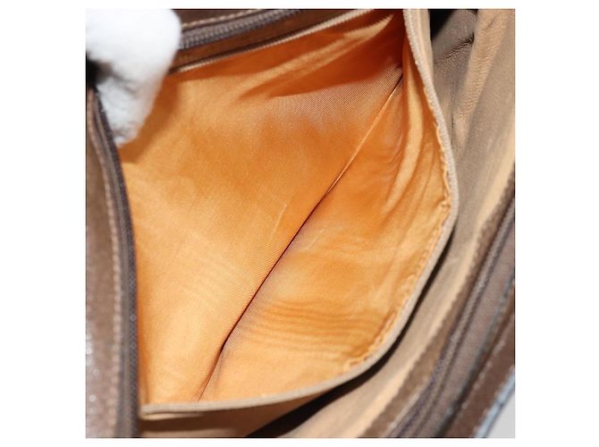 Gucci Bolso GG Supreme Web Sherry Line PVC Beige Oro 14 02 013 Auth 176608 Dorado - vista 23