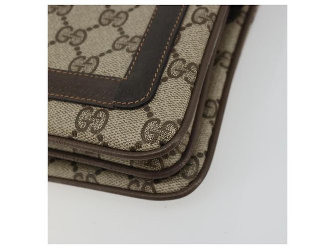 Gucci Bolso GG Supreme Web Sherry Line PVC Beige Oro 14 02 013 Auth 176608 Dorado - vista 9