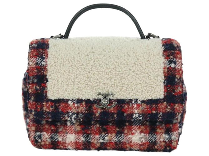 CHANEL Handtasche 25 Kette Tweed Mehrfarbig Silber CC Auth YKZ1266SAM - Ansicht 13