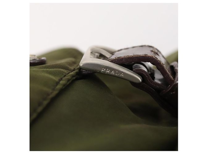PRADA Rucksack aus Nylon grün silber authentisch bs34433 - Ansicht 10