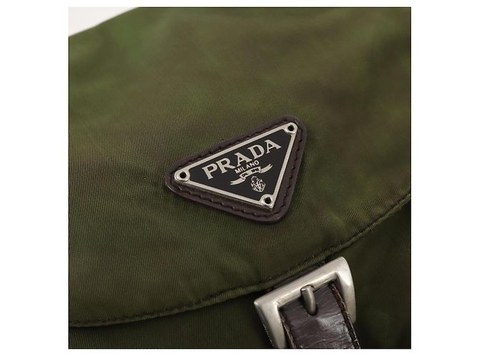 PRADA Rucksack aus Nylon grün silber authentisch bs34433 - Ansicht 20