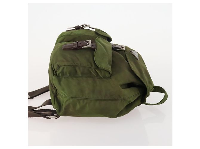 PRADA Rucksack aus Nylon grün silber authentisch bs34433 - Ansicht 3