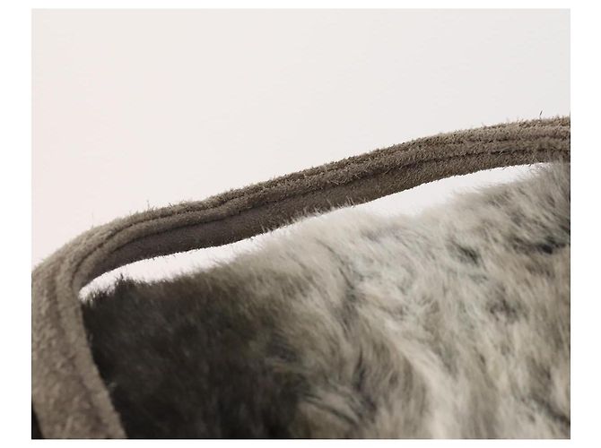 FENDI Backpack Fur Beige Silver Auth YKZ827A Silvery - view 14