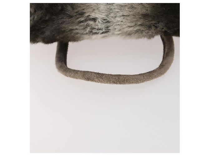 FENDI Backpack Fur Beige Silver Auth YKZ827A Silvery - view 7