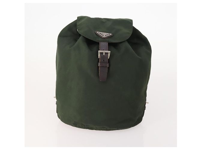 Zaino PRADA Nylon 5 Set Verde Nero Auth 174970 - vista 12