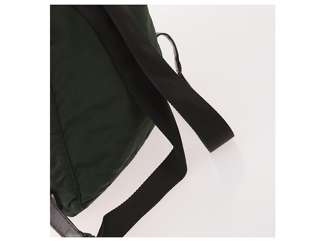 Zaino PRADA Nylon 5 Set Verde Nero Auth 174970 - vista 14