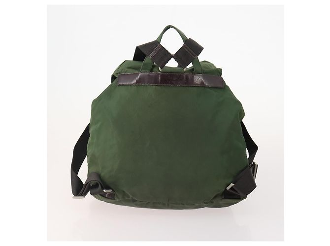 Zaino PRADA Nylon 5 Set Verde Nero Auth 174970 - vista 3