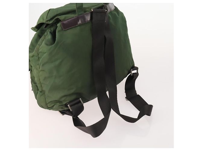 Zaino PRADA Nylon 5 Set Verde Nero Auth 174970 - vista 4