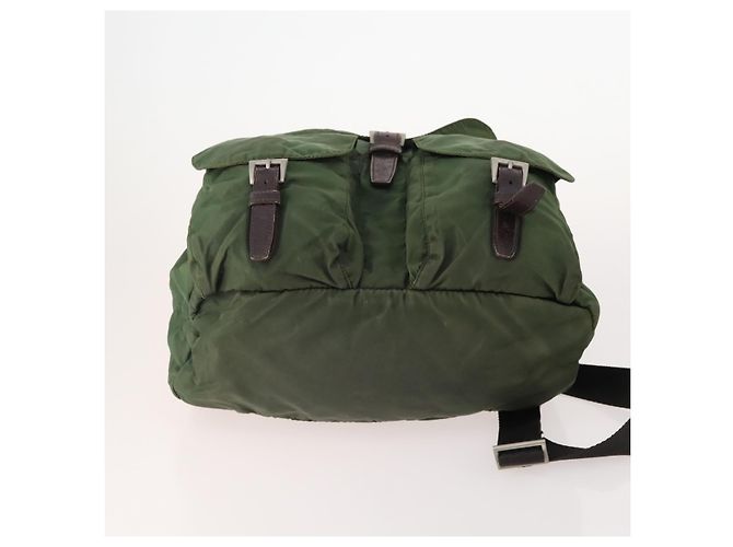 Zaino PRADA Nylon 5 Set Verde Nero Auth 174970 - vista 5