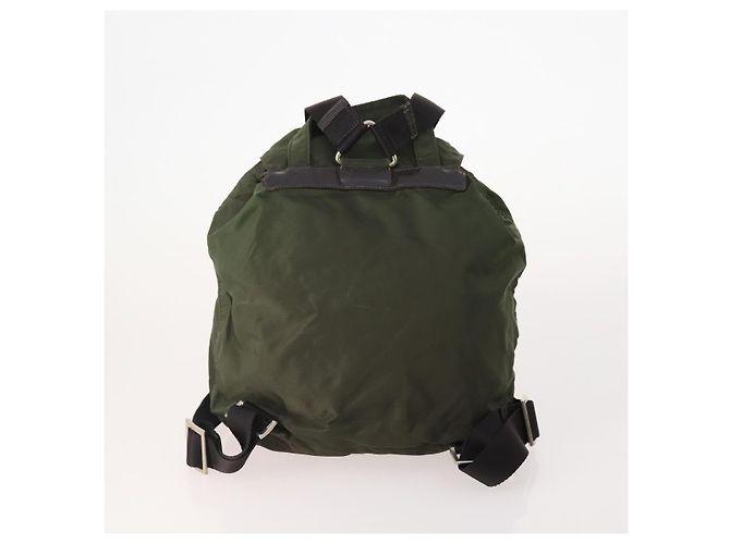 Zaino PRADA Nylon 5 Set Verde Nero Auth 174970 - vista 8