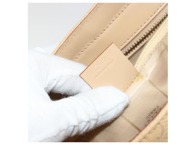 Céline Borsa a Spalla in Tela Macadam C di CELINE Beige Oro Auth ka3948 D'oro - vista 12