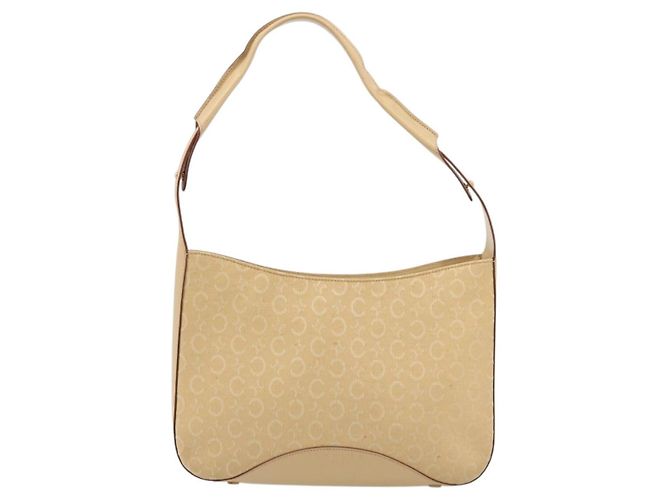 Céline Borsa a Spalla in Tela Macadam C di CELINE Beige Oro Auth ka3948 D'oro - vista 13