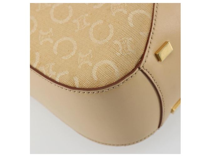 Céline Borsa a Spalla in Tela Macadam C di CELINE Beige Oro Auth ka3948 D'oro - vista 16