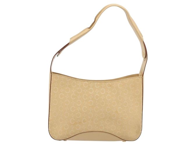 Céline Borsa a Spalla in Tela Macadam C di CELINE Beige Oro Auth ka3948 D'oro - vista 2